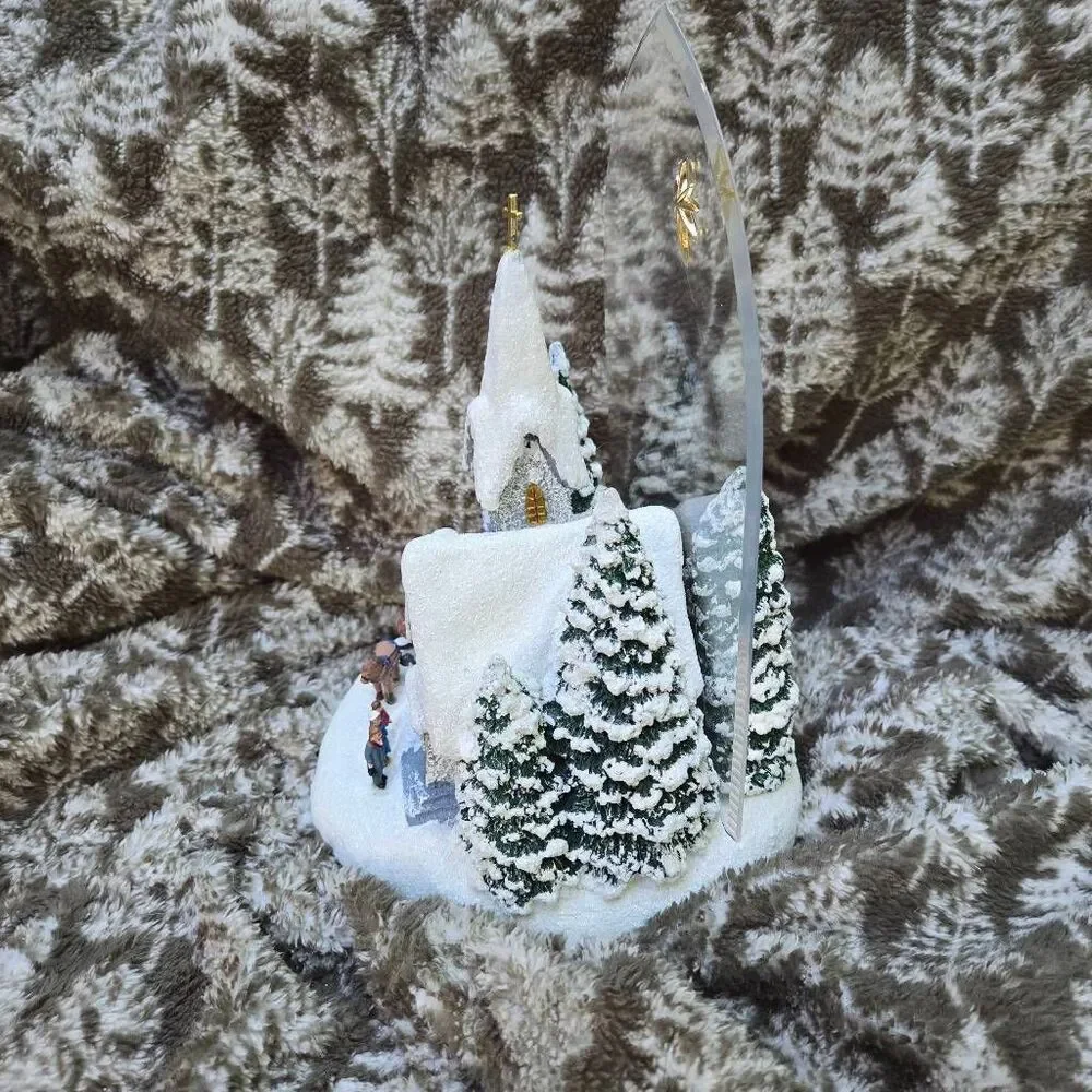 Thomas Kinkade Winter At Mountain Chapel 2008 Christmas Village church